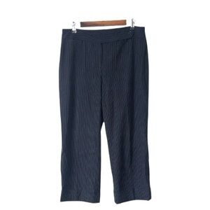 Ann Taylor Navy Blue Stripes Wide Leg Pants Trouser Dress Office Work Size 10